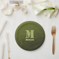 Army green olive geometric mesh pattern Monogram