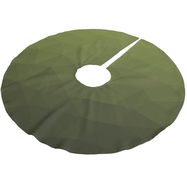Army green olive gradient geometric mesh pattern brushed polyester tree skirt (Angled)