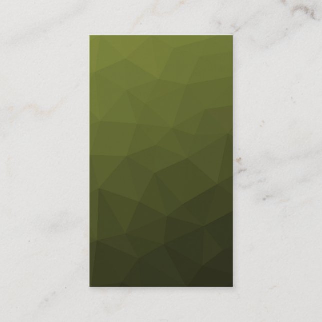 Army green olive gradient geometric mesh pattern business card (Front)