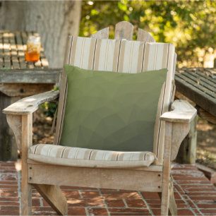 Army green olive gradient geometric mesh pattern cushion