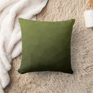 Army green olive gradient geometric mesh pattern cushion