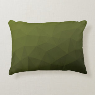 Army green olive gradient geometric mesh pattern decorative cushion