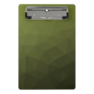 Army green olive gradient geometric mesh pattern mini clipboard
