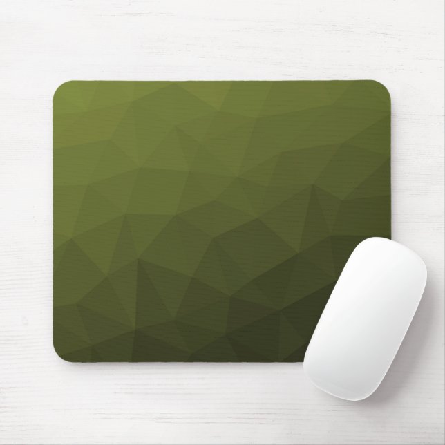 Army green olive gradient geometric mesh pattern mouse mat (With Mouse)