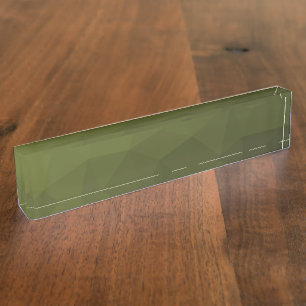Army green olive gradient geometric mesh pattern nameplate