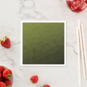 Army green olive gradient geometric mesh pattern napkin