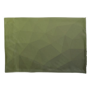 Army green olive gradient geometric mesh pattern pillowcase