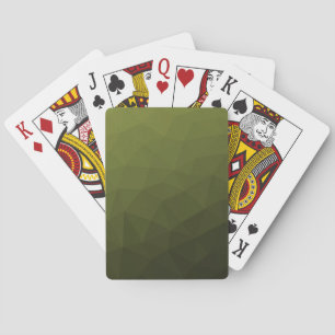 Army green olive gradient geometric mesh pattern playing cards