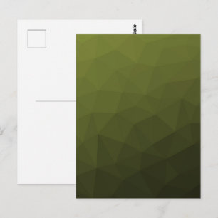 Army green olive gradient geometric mesh pattern postcard