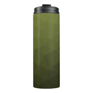 Army green olive gradient geometric mesh pattern thermal tumbler