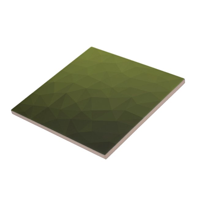 Army green olive gradient geometric mesh pattern tile (Side)