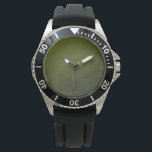 Army green olive gradient geometric mesh pattern watch<br><div class="desc">Army green gradient geometric mesh pattern triangles ombre. Army green dark olive hue for soldier gear,  camo. It mimics natural military landscapes,  toughness,  endurance,  resilience. Earthy undertones connect to nature,  grounding. Symbolises military legacy,  outdoor utility.</div>
