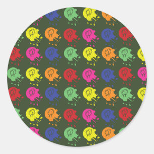 Army Green Paintball Party Balloon Pattern Classic Round Sticker
