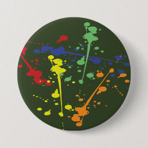 Army Green Paintball Party Splatter 7.5 Cm Round Badge