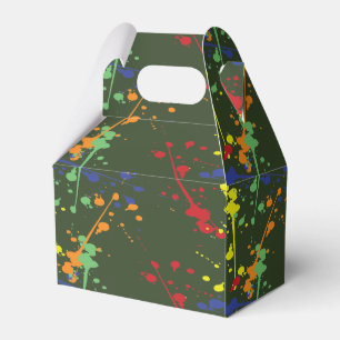 Army Green Paintball Party Splatter Favour Box