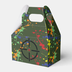 Army Green Paintball Party Splatter Target Favour Box