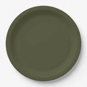 Army Green Paper Plate