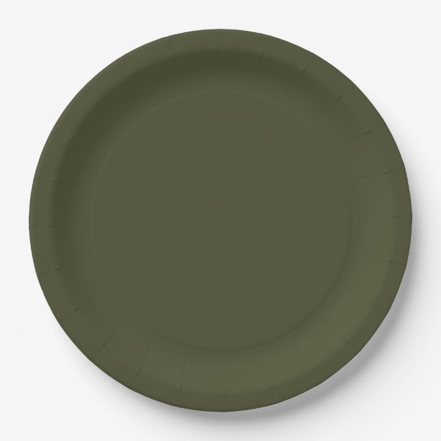 Army Green Paper Plate (Front)