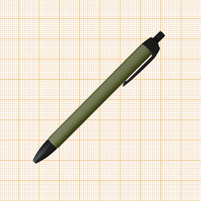 Army Green Solid Colour Black Ink Pen (Creator Uploaded)