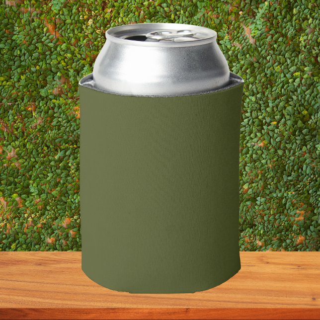 Army Green Solid Colour Can Cooler (Creator Uploaded)