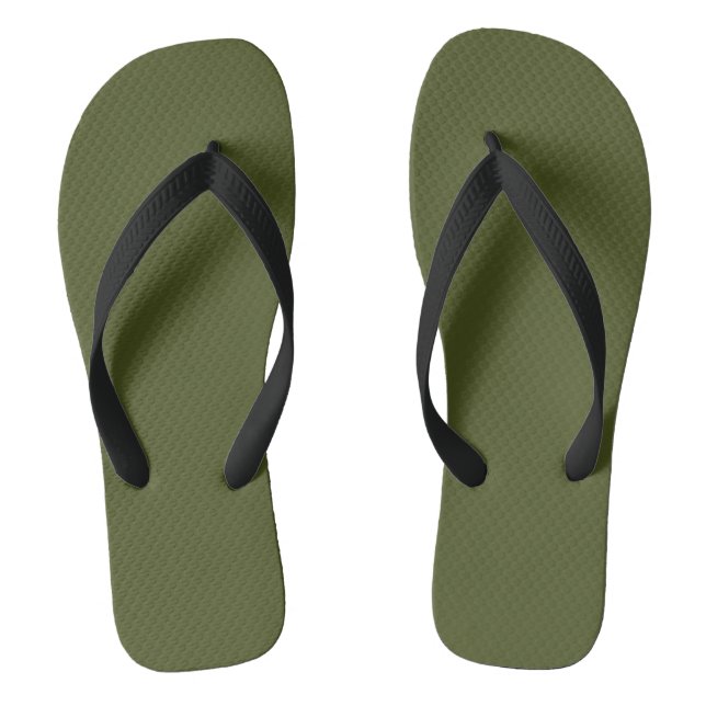 Army green (solid colour)  flip flops (Footbed)