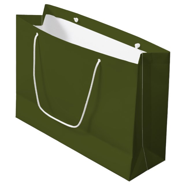 Army Green Solid Colour Large Gift Bag (Front Angled)