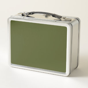 Army Green Solid Colour Metal Lunch Box