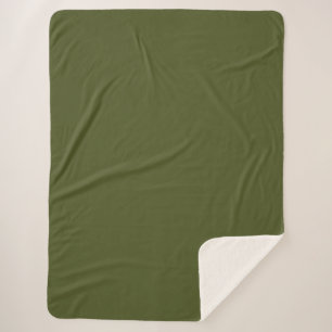 Army Green Solid Colour Sherpa Blanket