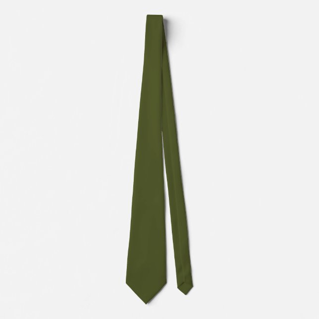 Army Green Solid Colour Tie (Front)