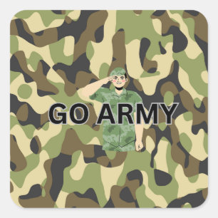  Army green uniform pattern design Square Sticker