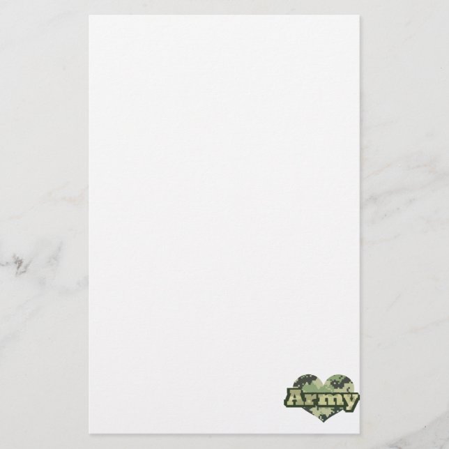 Army Heart Stationery (Front)