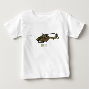Army helicopter cartoon illustration  baby T-Shirt