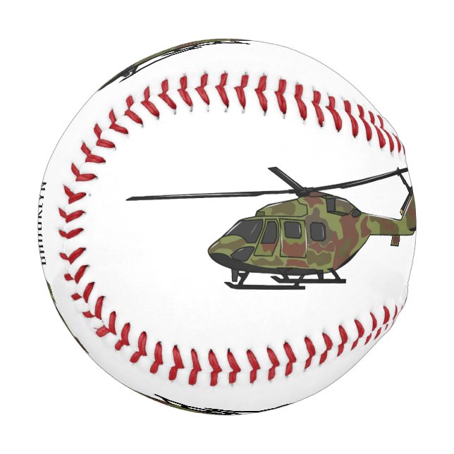 Army helicopter cartoon illustration  baseball (Front Left)
