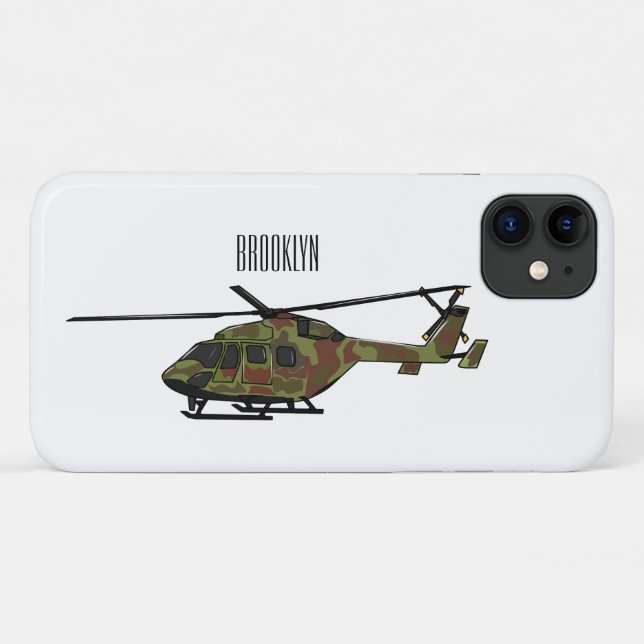 Army helicopter cartoon illustration  Case-Mate iPhone case (Back (Horizontal))