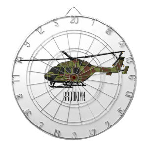 Army helicopter cartoon illustration  dartboard