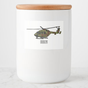 Army helicopter cartoon illustration  food label
