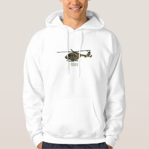 Army helicopter cartoon illustration hoodie