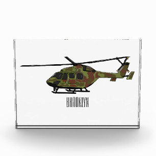 Army helicopter cartoon illustration photo block