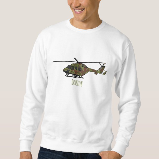 Army helicopter cartoon illustration  sweatshirt (Front)