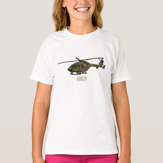 Army helicopter cartoon illustration  T-Shirt (Front)