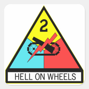Army Hell On Wheels Square Sticker