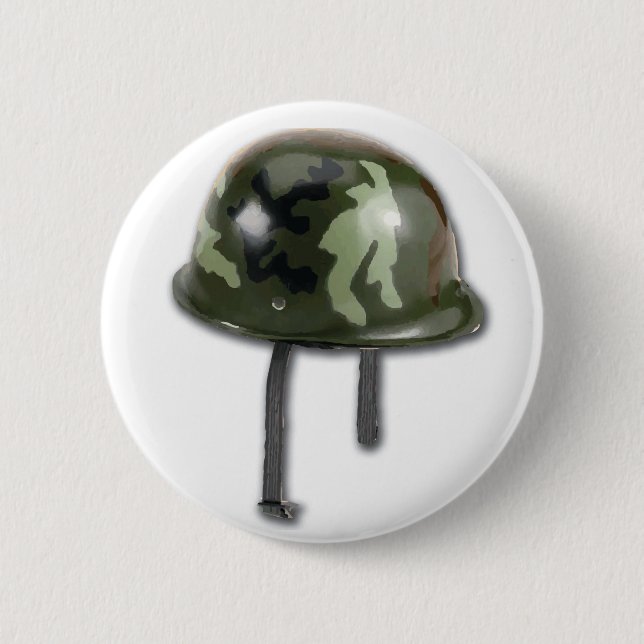 Army Helmet 6 Cm Round Badge (Front)