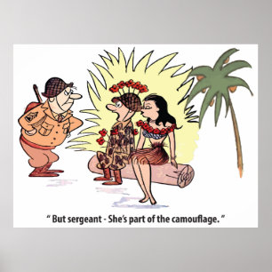 Army Humour, Soldier with Pretty Woman, Funny Poster