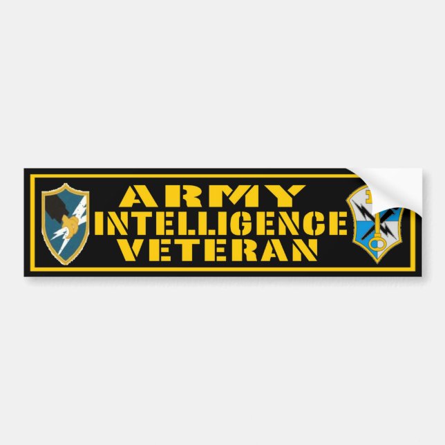 Army Intelligence Veteran bumper sticker (Front)