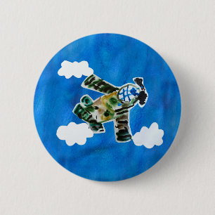 Army Jet "Art by Kids" 6 Cm Round Badge