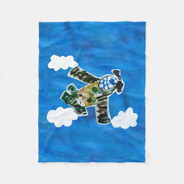 Army Jet "Art by Kids" Fleece Blanket (Front)