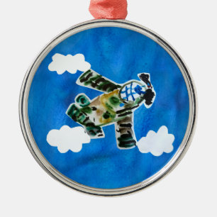Army Jet "Art by Kids" Metal Tree Decoration