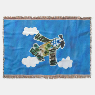 Army Jet "Art by Kids" Throw Blanket