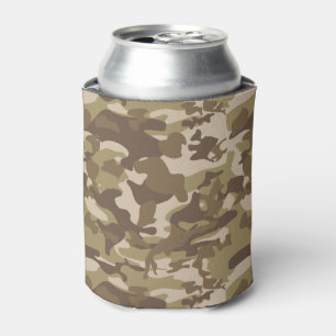Army Khaki Camouflage Print Can Cooler
