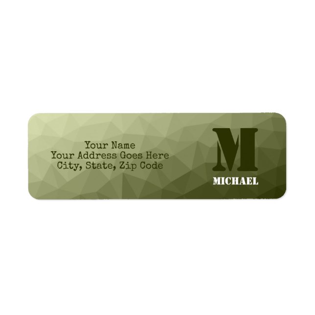 Army light green geometric mesh pattern Monogram (Front)